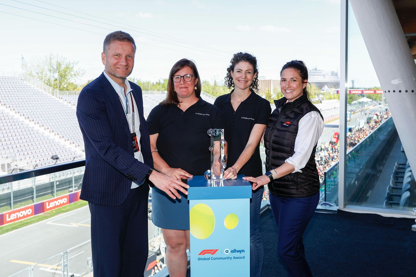 Pavel Turek (Allwyn), Sara Menard-Laneville and Lyndsi Daubricourt (La Tablée des Chefs), Sandrine Garneau (Canadian Grand Prix)
